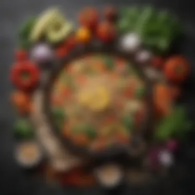Fresh Ingredients for Budget-Friendly Meals Colorful array of fresh vegetables and grains
