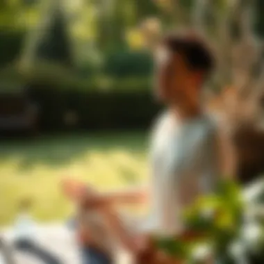 Mindfulness Techniques for Hangover Relief A person practicing mindfulness in a tranquil environment