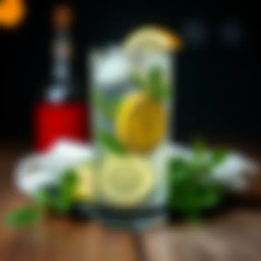 Hydration Strategy for Hangovers A refreshing glass of water with lemon and mint