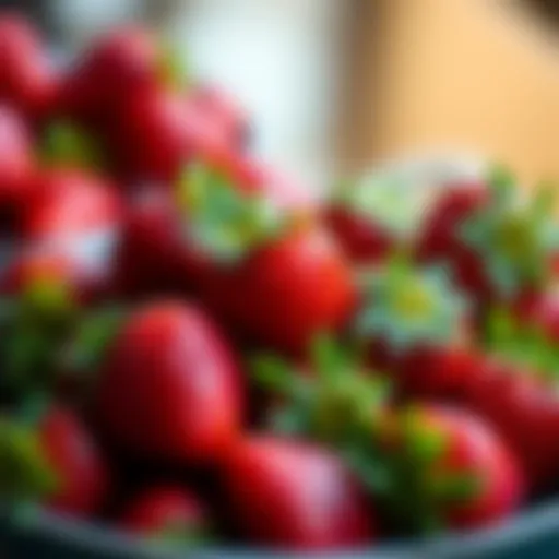 Fresh strawberries arranged in a bowl