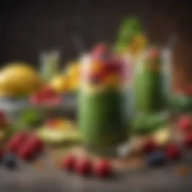 Nutrient-Packed Smoothie A vibrant smoothie filled with colorful fruits and greens