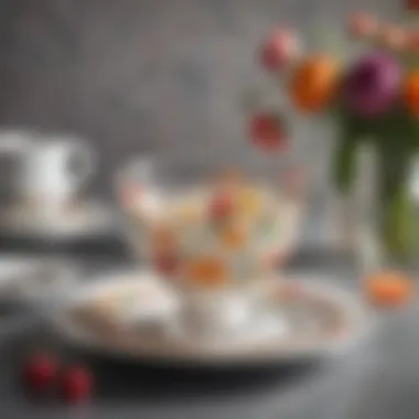 Floral Elegance in Summer Dishware Elegant summer dish set with floral patterns