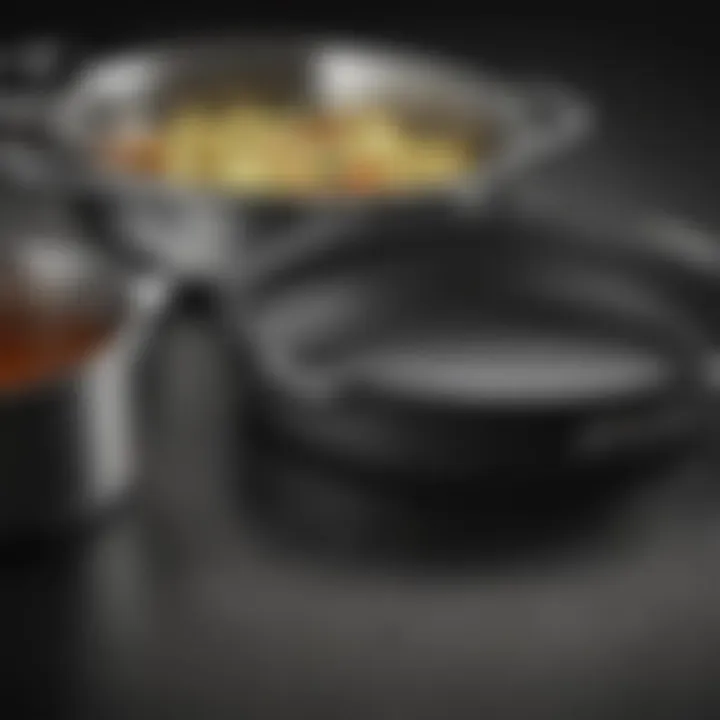 Close-up of Calphalon pot showcasing its durable non-stick surface