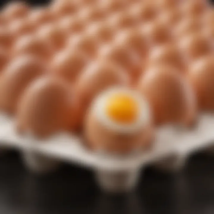 Fresh eggs in a carton showcasing freshness