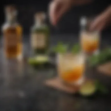 Keto-friendly cocktail with tequila and fresh herbs