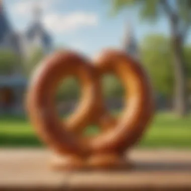 Savoring a Disney Pretzel in the Atmosphere A close-up of a Disney pretzel being enjoyed in a park