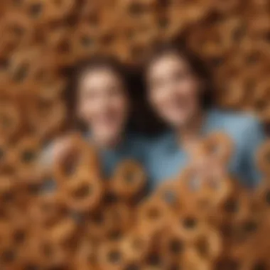 Joyful Moments with Disney Pretzels A whimsical scene of guests delighting in Disney pretzels