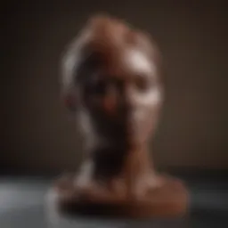 An artisan chocolatier showcasing a beautifully crafted chocolate sculpture