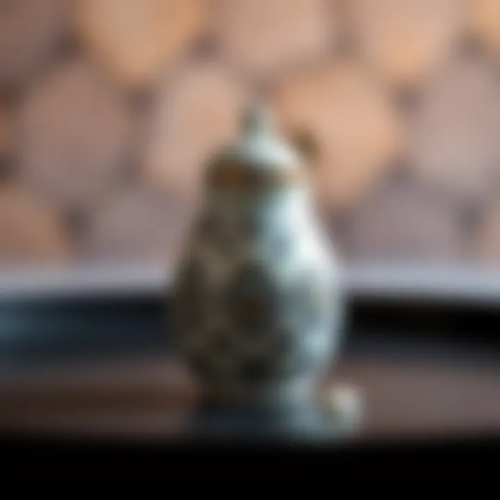 Elegant ceramic salt shaker with intricate patterns