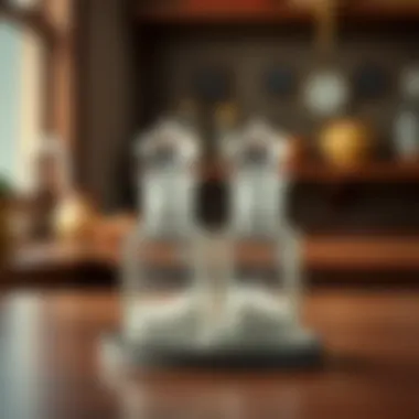 Vintage glass salt and pepper set with unique designs