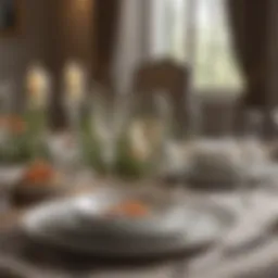 Elegant dining setup with fine china and glassware