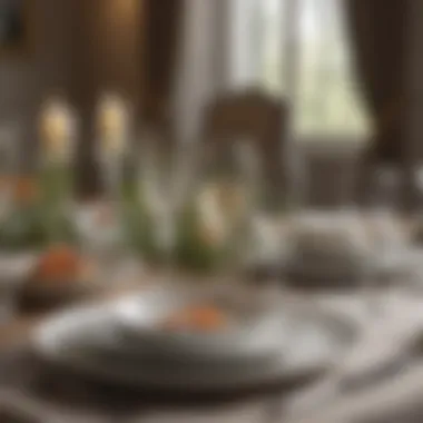 An Elegant Dining Setup Elegant dining setup with fine china and glassware
