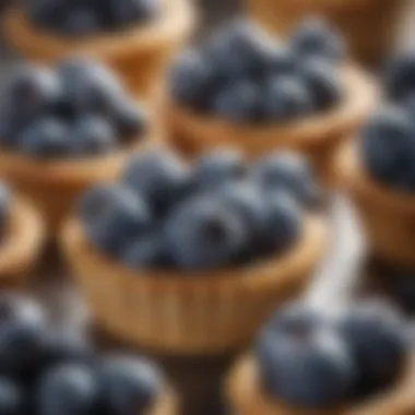 Close-up of blueberries ready to be incorporated into the batter