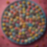 An array of colorful bite-sized sweets elegantly arranged on a decorative platter