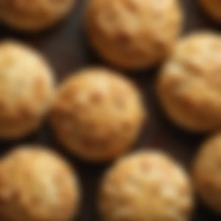 Close-up of flaky biscuit texture