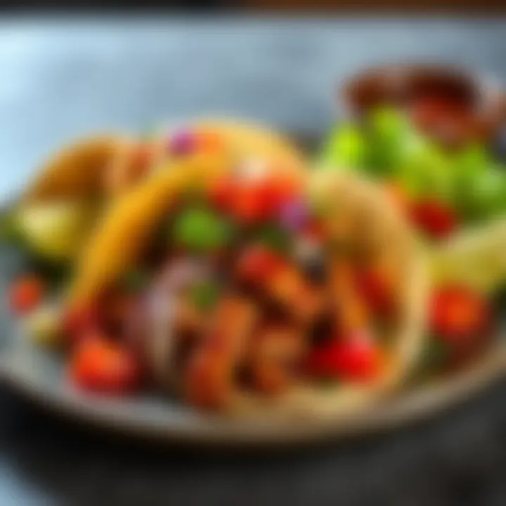 Plated Pork Al Pastor Delight A beautifully plated pork al pastor dish with tortillas and garnishes