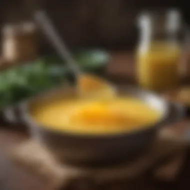 Ghee being used as a cooking ingredient in a vibrant dish