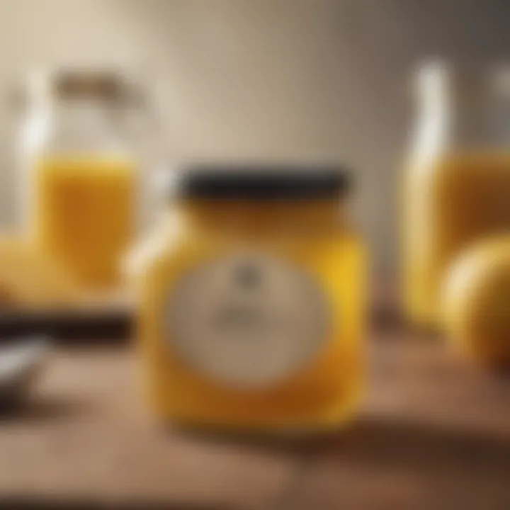 A jar of ghee showcasing its rich texture