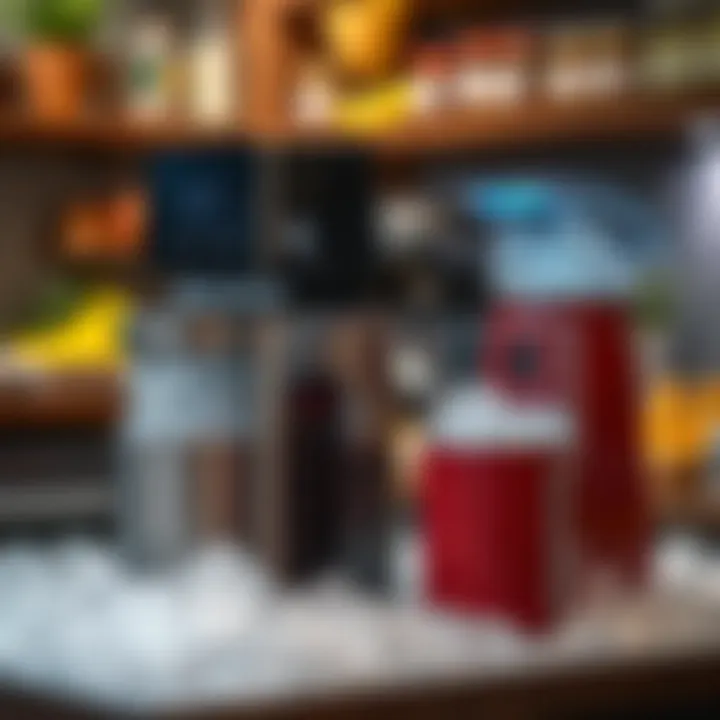 Comparison of Crushed Ice Machines Comparison of electric and manual crushed ice machines on display