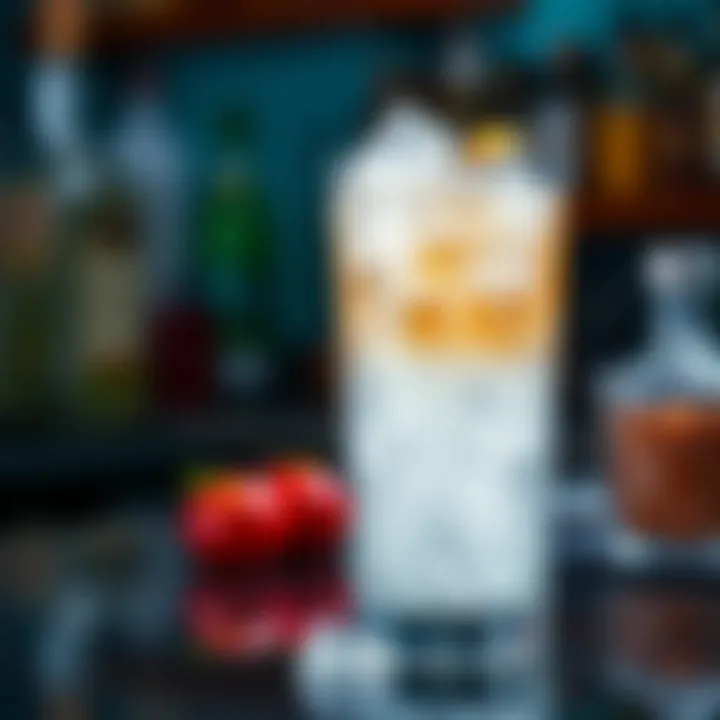 Crushed Ice Cocktail Close-up of crushed ice in a highball glass with a cocktail