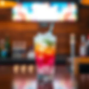 Refreshing Beverage with Crushed Ice A refreshing beverage with crushed ice served in a colorful glass