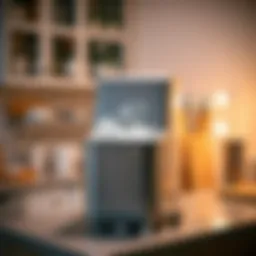 A stylish crushed ice machine on a kitchen countertop