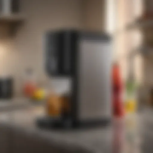 A sleek soda maker on a kitchen countertop showcasing its modern design