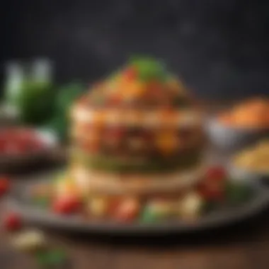 Colorful Vegan Cuisine An array of vibrant vegan dishes showcasing fresh ingredients