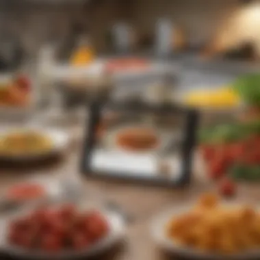 Crafting Culinary Success: The Art of Meal Planning A meal planning session with a digital device and fresh ingredients