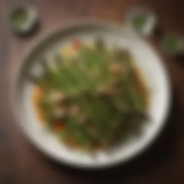 Sautéed Asparagus Delight A vibrant platter of sautéed asparagus garnished with herbs.