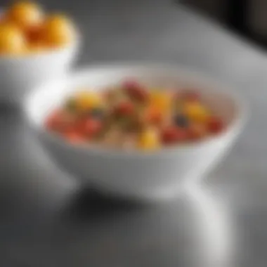 Close-up view of Corelle bowl demonstrating its durability and finish