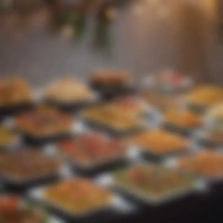 Diverse food spread showcasing various catering options for weddings