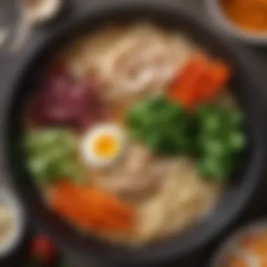 Essential Ramen Ingredients A vibrant assortment of ramen ingredients including fresh vegetables and proteins