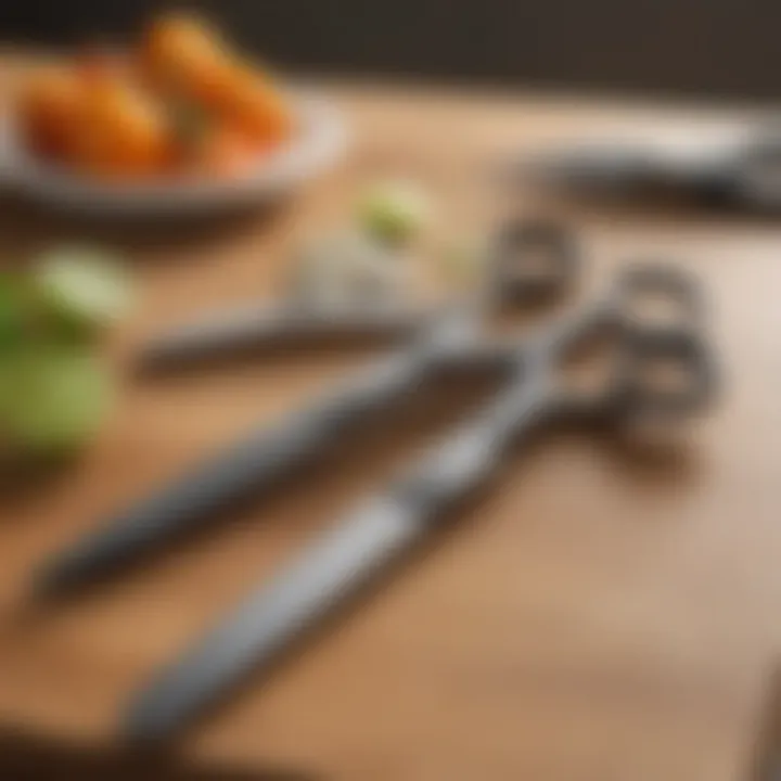 Comparison of kitchen shears and scissors in design