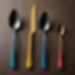 A collection of colorful non-metal flatware showcasing various materials.