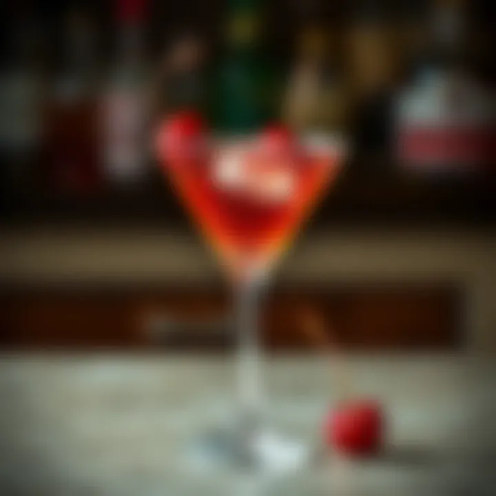 Exquisite Kirsch Cocktail Elegant cocktail featuring kirsch and garnished with cherries