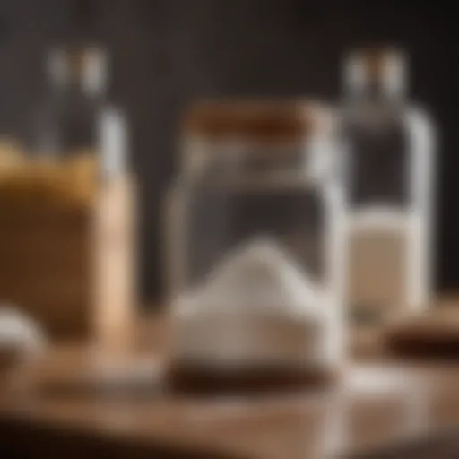 Stylish glass flour keeper container with a wooden lid