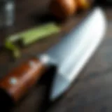 Close-up of a high-quality pairing knife with a wooden handle