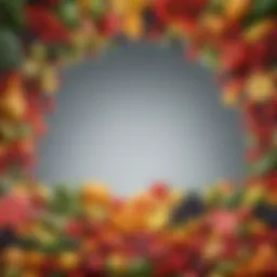 Colorful array of fruits and vegetables rich in vitamins