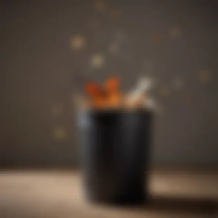 Environmental benefits of the butterfly open trash can highlighted
