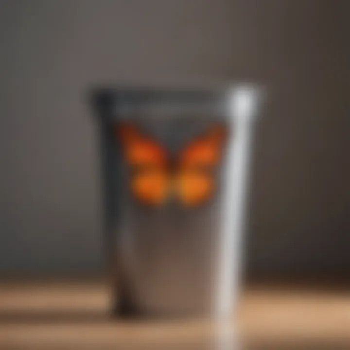 Functional design of the butterfly trash can showcased