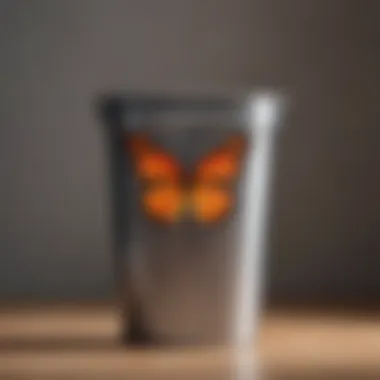 Showcasing Functional Design Functional design of the butterfly trash can showcased