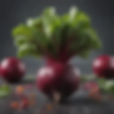 Enhancing Cognitive Function with Beets A brain illustration with beets highlighting cognitive benefits