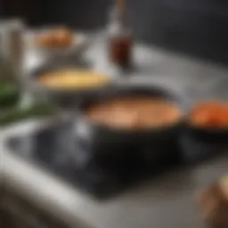 An induction cooktop showcasing a twelve-inch pan in action