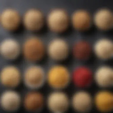Diverse Types of Oats for Smoothies An array of ingredients showcasing various oat types