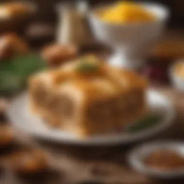 Baklava on a Festive Table A beautifully presented baklava dessert on a festive table