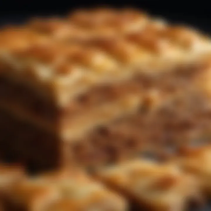 Layered baklava showcasing the intricate pastry structure