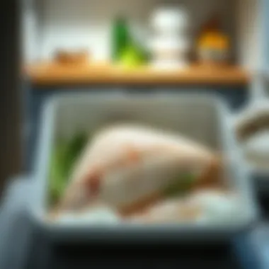 Storage solutions for frozen fish in a modern kitchen