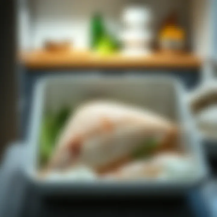 Storage solutions for frozen fish in a modern kitchen