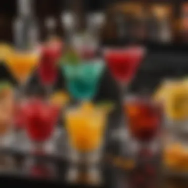 Diverse Ready Cocktails Display A vibrant assortment of ready cocktails showcasing diverse colors and textures.